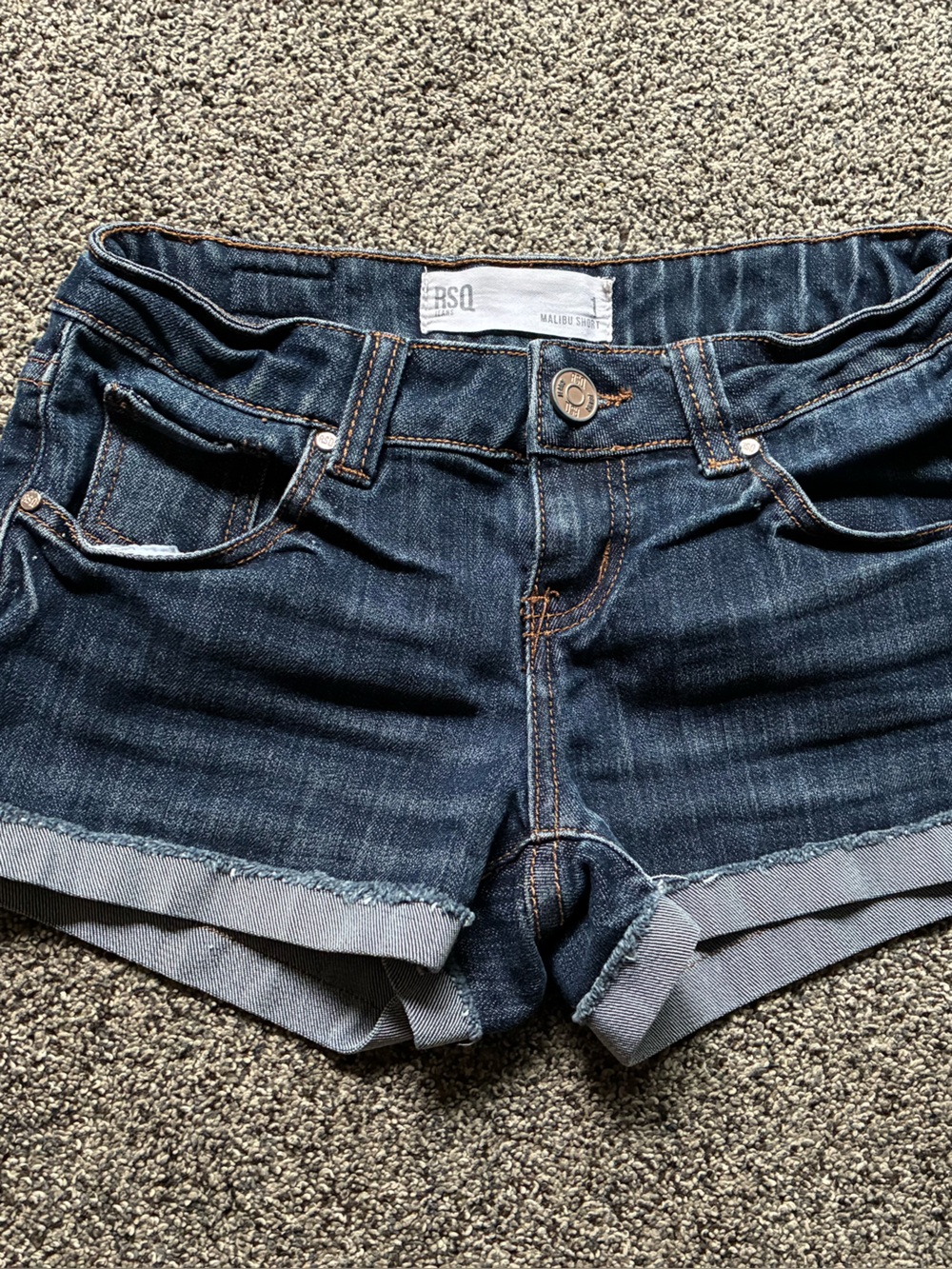 RSQ Jeans Junior Girl Dark Wash Denim Malibu Shorts, Size 1